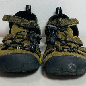 Kids Sz 13 KEEN Waterproof Hiking Sandals Olive Green Anti-Order Anatomic Footbe